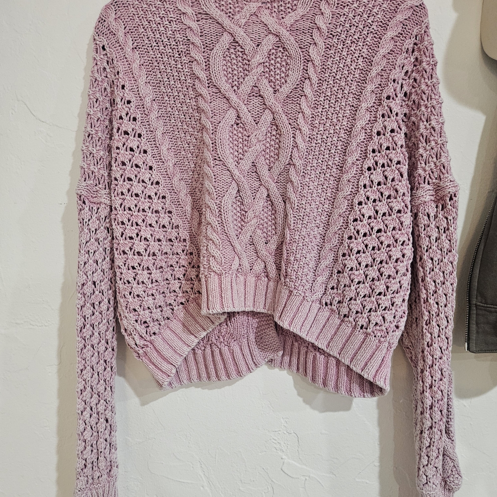 Pilcro Pink Cable Knit Cardigan - Picture 3 of 3